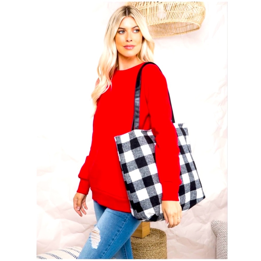 Buffalo plaid bag